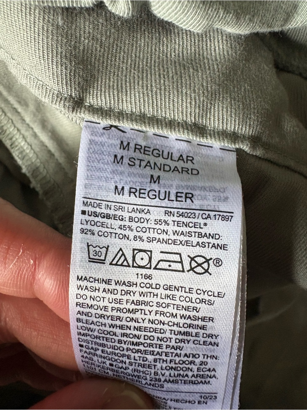 GAP Maternity Pants w/Drawstring Olive Gray Knit Cotton Blend Size Medium - Picture 4 of 5